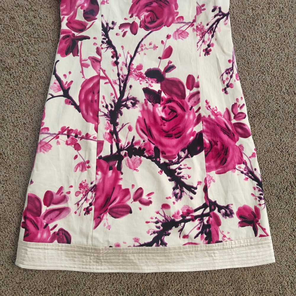Karen Millen Floral Rose Sleeveless Halter Neck Knee Length Easter Dress US 4 - Picture 4 of 12